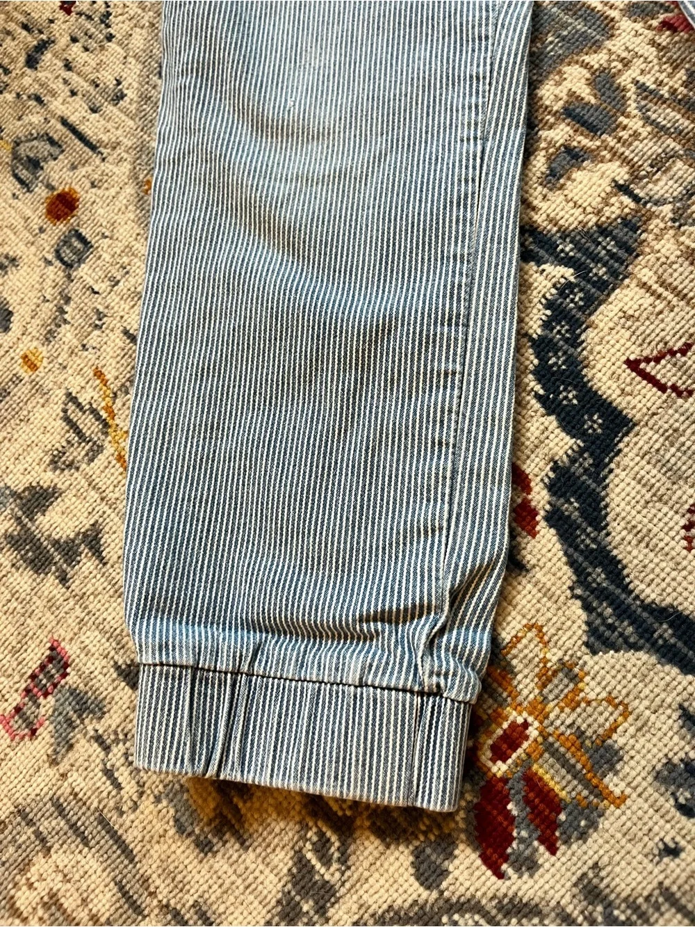 Oshkosh B’gosh Size 6 Hickory Navy Striped Pants, Adjustable Waist Cotton
